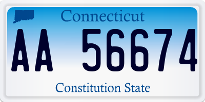 CT license plate AA56674