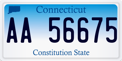 CT license plate AA56675