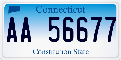 CT license plate AA56677