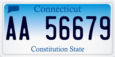CT license plate AA56679