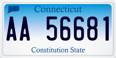 CT license plate AA56681