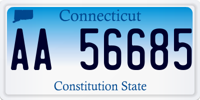 CT license plate AA56685