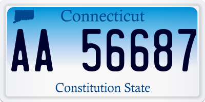 CT license plate AA56687