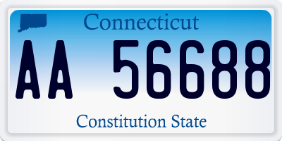 CT license plate AA56688
