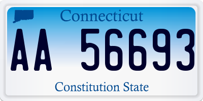 CT license plate AA56693