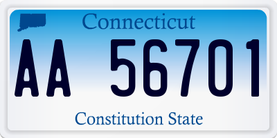 CT license plate AA56701