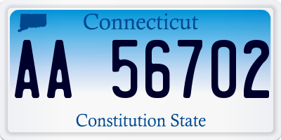 CT license plate AA56702