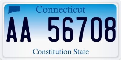 CT license plate AA56708