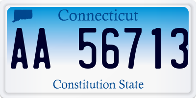 CT license plate AA56713