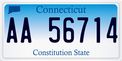 CT license plate AA56714