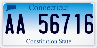CT license plate AA56716