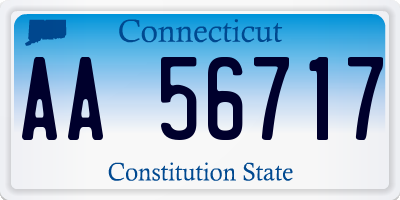 CT license plate AA56717