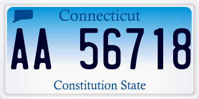 CT license plate AA56718