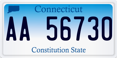 CT license plate AA56730