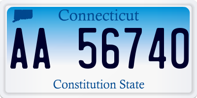 CT license plate AA56740