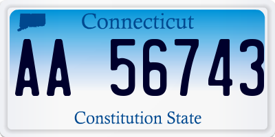 CT license plate AA56743