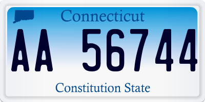 CT license plate AA56744