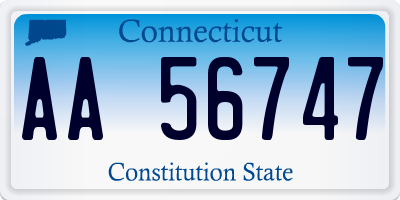 CT license plate AA56747