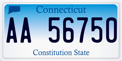 CT license plate AA56750