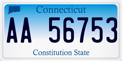 CT license plate AA56753