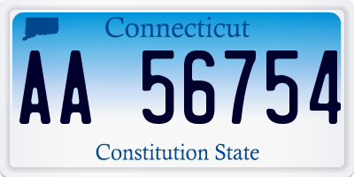CT license plate AA56754