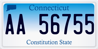 CT license plate AA56755