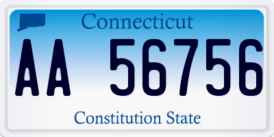 CT license plate AA56756