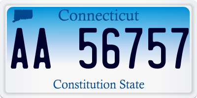 CT license plate AA56757