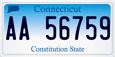 CT license plate AA56759