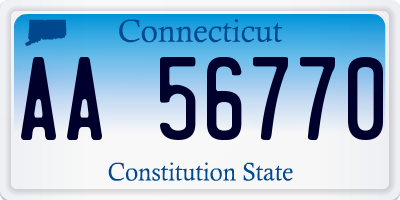 CT license plate AA56770