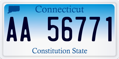 CT license plate AA56771