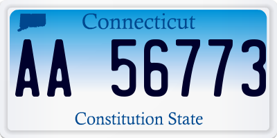 CT license plate AA56773