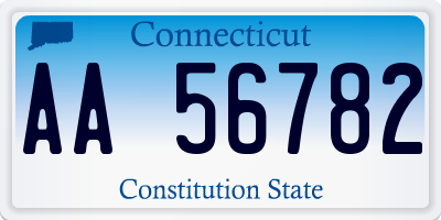 CT license plate AA56782