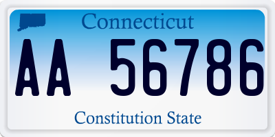 CT license plate AA56786