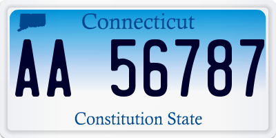 CT license plate AA56787