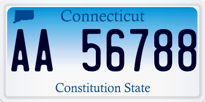 CT license plate AA56788