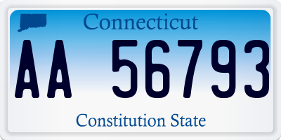 CT license plate AA56793