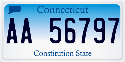 CT license plate AA56797