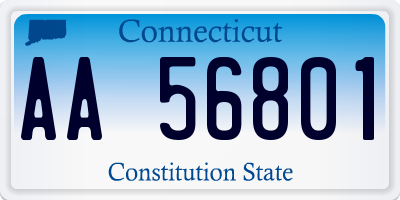 CT license plate AA56801