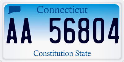 CT license plate AA56804