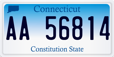 CT license plate AA56814