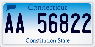 CT license plate AA56822
