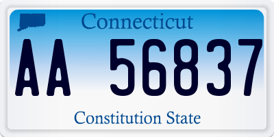 CT license plate AA56837