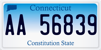 CT license plate AA56839