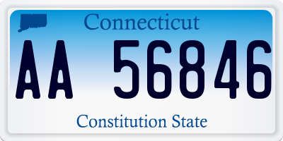 CT license plate AA56846