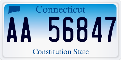 CT license plate AA56847