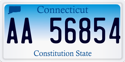 CT license plate AA56854