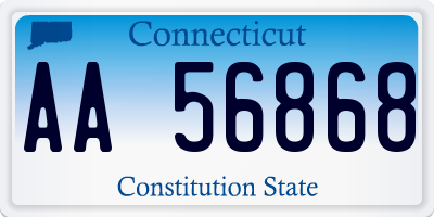 CT license plate AA56868