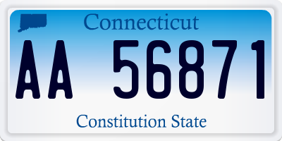 CT license plate AA56871