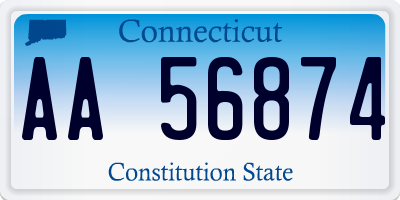 CT license plate AA56874